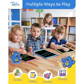 TEKFUN 2 Pack LCD Writing Tablet with Stylus, 8.5in Erasable Doodle Board Mess Free Drawing Pad for Kids, Car Trip Educational Toys Birthday Christmas Gift for 3 4 5 6 7 Girls Boys (2*Blue) TEKFUN 2 Pack LCD Writing Tablet with Stylus, 8.5in Erasable Doodle Board Mess Free Drawing Pad for Kids, Car Trip Educational Toys Birthday Christmas Gift for 3 4 5 6 7 Girls Boys (2*Blue)