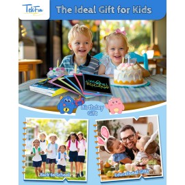 TEKFUN 2 Pack LCD Writing Tablet with Stylus, 8.5in Erasable Doodle Board Mess Free Drawing Pad for Kids, Car Trip Educational Toys Birthday Christmas Gift for 3 4 5 6 7 Girls Boys (2*Blue) TEKFUN 2 Pack LCD Writing Tablet with Stylus, 8.5in Erasable Doodle Board Mess Free Drawing Pad for Kids, Car Trip Educational Toys Birthday Christmas Gift for 3 4 5 6 7 Girls Boys (2*Blue)