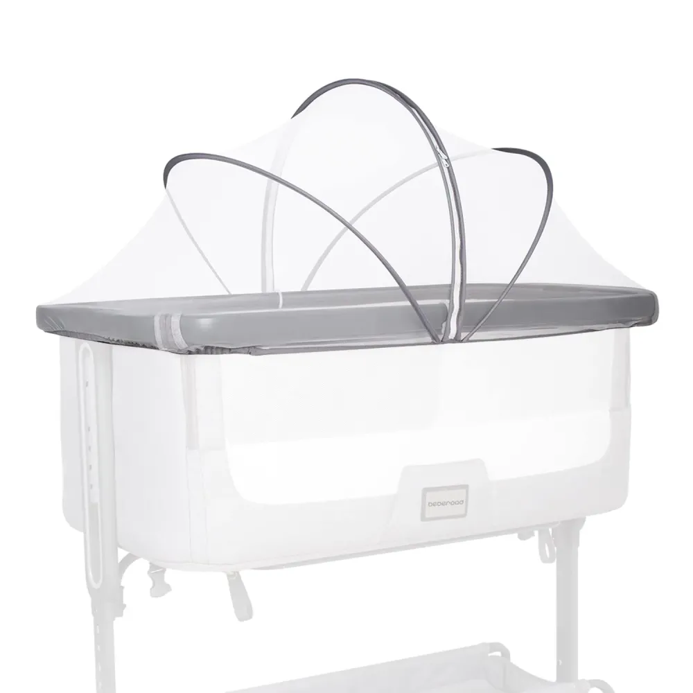 Beberoad Love Bassinet Cover Mosquito Net Cover with 2-Way Zipper Mosquito Net for Bassinet/Bedside Sleeper/Travel Crib (White)