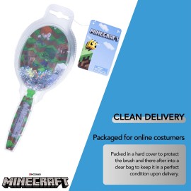 Minecraft Hair Brush With Magical Sparkling Cubes - Green Confetti Brush for Boys Ages 3+ Minecraft Hair Brush With Magical Sparkling Cubes - Green Confetti Brush for Boys Ages 3+