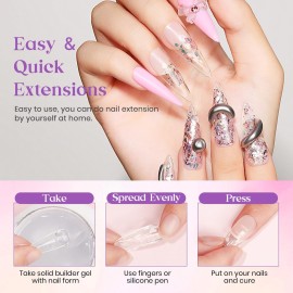 MIZHSE Solid Builder Gel for Nails, 60g Large Capacity Clear Hard Gel for Nails 3D Sculpting Gel Non-Sticky Hand Carving Gel U V/LED Nail Extension Gel with 3D Silicone Mold Nail Art Salon Home DIY