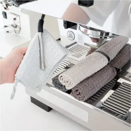 watchget Barista Microfiber Cloths - 4 Pack (12x12) Professional Cleaning Towels for Espresso Machines, Steam Wands & Countertops Essential Coffee Bar Accessories