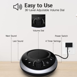 Loud Sound Machine White Noise Machine Nonstop Brown Noise Machine 30 Soothing Sounds for Baby Kids Adults Pink Noise Sleep Machine 36-Level Vol Auto-Off Timer Memory Function for Home Travel Office Loud Sound Machine White Noise Machine Nonstop Brown Noise Machine 30 Soothing Sounds for Baby Kids Adults Pink Noise Sleep Machine 36-Level Vol Auto-Off Timer Memory Function for Home Travel Office