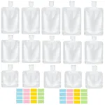SEQUHITKU 17 Pack Travel Pouches for Toiletries,TSA Approved,Travel Size Portable Containers,Stand Up Pouch,Refillable Travel Accessories for Shampoo Conditioner Lotion Soap Liquids (B-17pcs)