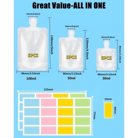 SEQUHITKU 17 Pack Travel Pouches for Toiletries,TSA Approved,Travel Size Portable Containers,Stand Up Pouch,Refillable Travel Accessories for Shampoo Conditioner Lotion Soap Liquids (B-17pcs) SEQUHITKU 17 Pack Travel Pouches for Toiletries,TSA Approved,Travel Size Portable Containers,Stand Up Pouch,Refillable Travel Accessories for Shampoo Conditioner Lotion Soap Liquids (B-17pcs)