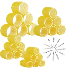 Self Grip Hair Rollers Curlers Set 36Pcs, Hair Roller Sets 4 Sizes (Jumbo, Large, Medium, Small) with Clips for Long Medium Short Thick Fine Thin Hair Volume