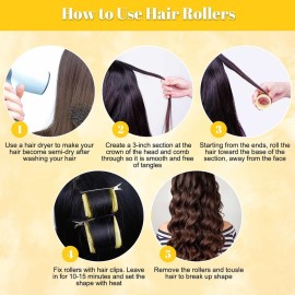 Self Grip Hair Rollers Curlers Set 36Pcs, Hair Roller Sets 4 Sizes (Jumbo, Large, Medium, Small) with Clips for Long Medium Short Thick Fine Thin Hair Volume Self Grip Hair Rollers Curlers Set 36Pcs, Hair Roller Sets 4 Sizes (Jumbo, Large, Medium, Small) with Clips for Long Medium Short Thick Fine Thin Hair Volume
