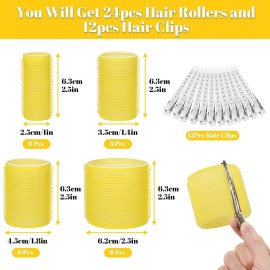 Self Grip Hair Rollers Curlers Set 36Pcs, Hair Roller Sets 4 Sizes (Jumbo, Large, Medium, Small) with Clips for Long Medium Short Thick Fine Thin Hair Volume Self Grip Hair Rollers Curlers Set 36Pcs, Hair Roller Sets 4 Sizes (Jumbo, Large, Medium, Small) with Clips for Long Medium Short Thick Fine Thin Hair Volume