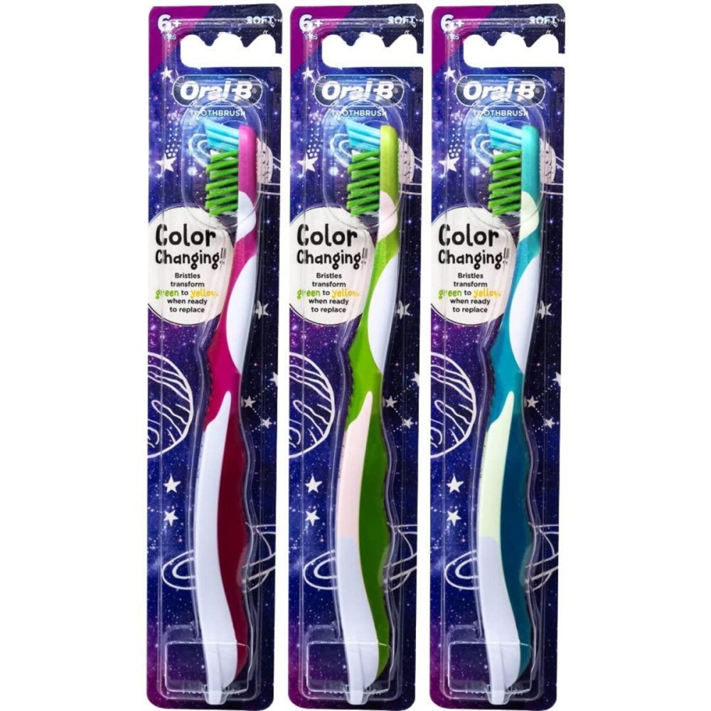Oral-B Pro-Health Junior CrossAction Galaxy Toothbrush, Ages 6+, Soft - Pack of 3 Oral-B Pro-Health Junior CrossAction Galaxy Toothbrush, Ages 6+, Soft - Pack of 3