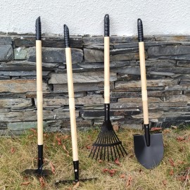 CHEERBANK 7PCS Kids Gardening Tools, Long Shovel, Rake for Leaves, Spade, Hoe, Steel Heads & Real Wood Handle, Yard Tools for Children Toddlers Gifts CHEERBANK 7PCS Kids Gardening Tools, Long Shovel, Rake for Leaves, Spade, Hoe, Steel Heads & Real Wood Handle, Yard Tools for Children Toddlers Gifts
