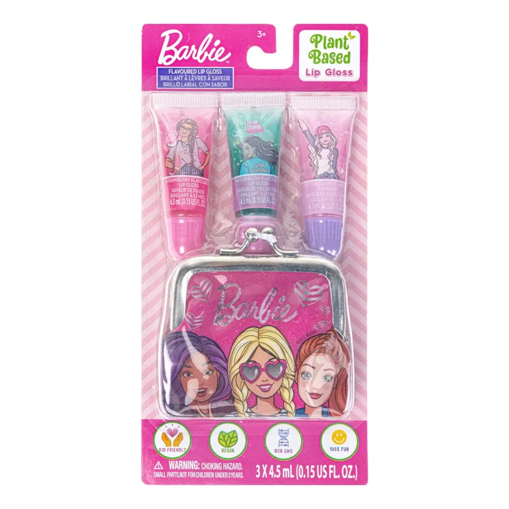 Townley Girl Barbie Coin Purse and Plant-Based Lip Gloss Set, Cute Pouch Wallet Small Money Bag Toy, Ages 3 and Up Townley Girl Barbie Coin Purse and Plant-Based Lip Gloss Set, Cute Pouch Wallet Small Money Bag Toy, Ages 3 and Up