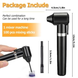 Tattoo Ink Mixer Machine - Pigment Mixer with 100 Ink Mixing Sticks Black Electric Color Mixer for Makeup Tattoo Supplies Tattoo Ink Mixer Machine - Pigment Mixer with 100 Ink Mixing Sticks Black Electric Color Mixer for Makeup Tattoo Supplies
