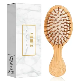 Sofmild Mini Travel Bamboo Hair Brush for Women/Men/Kids - Anti-Static Small Detangling Brush Glide Through Tangles with Ease Sofmild Mini Travel Bamboo Hair Brush for Women/Men/Kids - Anti-Static Small Detangling Brush Glide Through Tangles with Ease