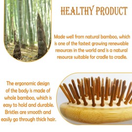 Sofmild Mini Travel Bamboo Hair Brush for Women/Men/Kids - Anti-Static Small Detangling Brush Glide Through Tangles with Ease