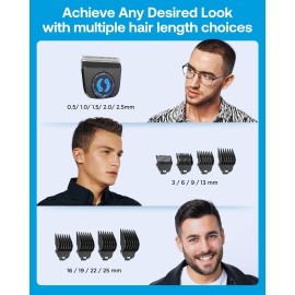 GLAKER Hair Clippers for Men - Cordless 2 in 1 Versatile Hair Trimmer with ABS Guards, 2 Detachable Blades & Turbo Motor, Professional Haircutting Kits for Blending & Fade Cuts