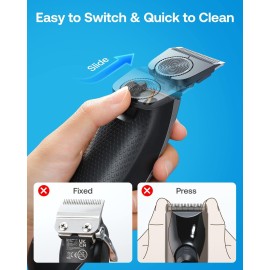 GLAKER Hair Clippers for Men - Cordless 2 in 1 Versatile Hair Trimmer with ABS Guards, 2 Detachable Blades & Turbo Motor, Professional Haircutting Kits for Blending & Fade Cuts