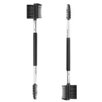2pcs 3 Head Eyebrow Eyelash Shaper Eyelash Comb Double Head Brush Makeup Grooming Tool Cosmetic with 3 Different Spoolie Brushes for Separating Lashes, Eliminating Mascara Clumps, Grooming Brows