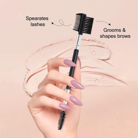 2pcs 3 Head Eyebrow Eyelash Shaper Eyelash Comb Double Head Brush Makeup Grooming Tool Cosmetic with 3 Different Spoolie Brushes for Separating Lashes, Eliminating Mascara Clumps, Grooming Brows 2pcs 3 Head Eyebrow Eyelash Shaper Eyelash Comb Double Head Brush Makeup Grooming Tool Cosmetic with 3 Different Spoolie Brushes for Separating Lashes, Eliminating Mascara Clumps, Grooming Brows