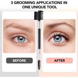 2pcs 3 Head Eyebrow Eyelash Shaper Eyelash Comb Double Head Brush Makeup Grooming Tool Cosmetic with 3 Different Spoolie Brushes for Separating Lashes, Eliminating Mascara Clumps, Grooming Brows 2pcs 3 Head Eyebrow Eyelash Shaper Eyelash Comb Double Head Brush Makeup Grooming Tool Cosmetic with 3 Different Spoolie Brushes for Separating Lashes, Eliminating Mascara Clumps, Grooming Brows