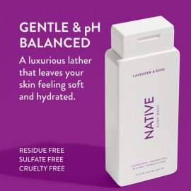 Native Body Wash Contains Naturally Derived Ingredients | For Women & Men, Sulfate, Paraben, & Dye Free Leaving Skin Soft and Hydrated | Lavender & Rose 18 oz - 2 Pk Native Body Wash Contains Naturally Derived Ingredients | For Women & Men, Sulfate, Paraben, & Dye Free Leaving Skin Soft and Hydrated | Lavender & Rose 18 oz - 2 Pk