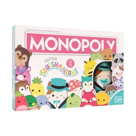Monopoly: Squishmallows | Collectors Edition Board Game with Cam The Cat Plush