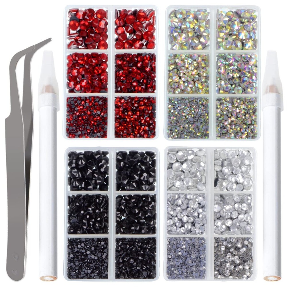 LPBeads 10000pcs Hotfix Rhinestones Flatback Glass Crystal Clear Red AB Crystal and Black Rhinestone with Tweezers and Picking Pen for Crafts Clothes Nail Art LPBeads 10000pcs Hotfix Rhinestones Flatback Glass Crystal Clear Red AB Crystal and Black Rhinestone with Tweezers and Picking Pen for Crafts Clothes Nail Art