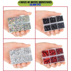 LPBeads 10000pcs Hotfix Rhinestones Flatback Glass Crystal Clear Red AB Crystal and Black Rhinestone with Tweezers and Picking Pen for Crafts Clothes Nail Art LPBeads 10000pcs Hotfix Rhinestones Flatback Glass Crystal Clear Red AB Crystal and Black Rhinestone with Tweezers and Picking Pen for Crafts Clothes Nail Art