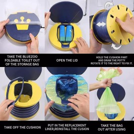 Travel Potty for Toddler, Portable and Foldable Toilet, Apply to Seat Emergency Toilet for Car, Camping, Outdoor, Indoor (pink, small)