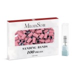 MelodySusie 100 Pcs Nail Drill Bits Sanding Bands for Nail Drill 240 Extreme Fine Grit Nail File Sanding Bands for Acrylic Nails Gel Manicures and Pedicure, Pink