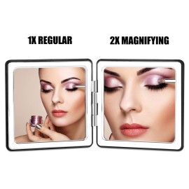 YTLX Compact Makeup Mirror for Pocket Purse Clutch, 1x/2x Magnifying Foldable Cosmetic Mirror, Portable Travel Mirror for Beauty, Black Elegant Vanity Mirror for Men and Women YTLX Compact Makeup Mirror for Pocket Purse Clutch, 1x/2x Magnifying Foldable Cosmetic Mirror, Portable Travel Mirror for Beauty, Black Elegant Vanity Mirror for Men and Women
