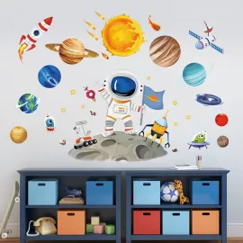 wondever Outer Space Astronaut Wall Stickers Planets Rocket Peel and Stick Wall Art Decals for Baby Nursery Kids Bedroom Playroom wondever Outer Space Astronaut Wall Stickers Planets Rocket Peel and Stick Wall Art Decals for Baby Nursery Kids Bedroom Playroom