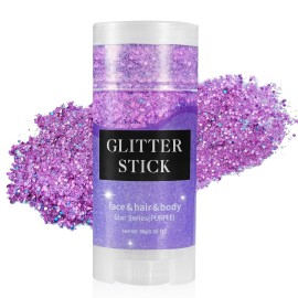 Mysense Purple Body Glitter Stick,Singer Concert Outfit Face Glitter Makeup,Festival Rave Pride Accessories,Hair Glitter Gel for Kids Women,Sparkling Mermaid Sequin Chunky Glitter Face Paint,0.56oz Mysense Purple Body Glitter Stick,Singer Concert Outfit Face Glitter Makeup,Festival Rave Pride Accessories,Hair Glitter Gel for Kids Women,Sparkling Mermaid Sequin Chunky Glitter Face Paint,0.56oz