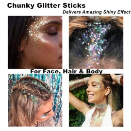Mysense Pink Body Glitter Stick, Singer Concert Outfit Face Glitter Makeup, Festival Rave Pride Accessories, Hair Glitter Gel for Kids Women, Sparkling Mermaid Sequin Chunky Glitter Face Paint, 0.56oz Mysense Pink Body Glitter Stick, Singer Concert Outfit Face Glitter Makeup, Festival Rave Pride Accessories, Hair Glitter Gel for Kids Women, Sparkling Mermaid Sequin Chunky Glitter Face Paint, 0.56oz