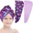 Basumee Microfiber Hair Towel Wrap for Kids 2 Pack Rapid Drying Hair Towel with Button Hair Turbans for Wet Hair Wraps Head Towel Wrap for Women and Girls, Dark Unicorn