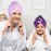 Basumee Microfiber Hair Towel Wrap for Kids 2 Pack Rapid Drying Hair Towel with Button Hair Turbans for Wet Hair Wraps Head Towel Wrap for Women and Girls, Dark Unicorn