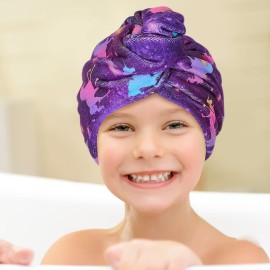 Basumee Microfiber Hair Towel Wrap for Kids 2 Pack Rapid Drying Hair Towel with Button Hair Turbans for Wet Hair Wraps Head Towel Wrap for Women and Girls, Dark Unicorn Basumee Microfiber Hair Towel Wrap for Kids 2 Pack Rapid Drying Hair Towel with Button Hair Turbans for Wet Hair Wraps Head Towel Wrap for Women and Girls, Dark Unicorn