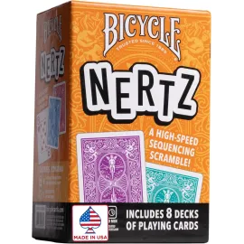 Bicycle Nertz Playing Card Game, 8 Decks of Playing Cards, Fast, Fun, Competitive Multiplayer Solitaire Game, Up to 8 Players, Jumbo Index