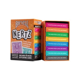 Bicycle Nertz Playing Card Game, 8 Decks of Playing Cards, Fast, Fun, Competitive Multiplayer Solitaire Game, Up to 8 Players, Jumbo Index Bicycle Nertz Playing Card Game, 8 Decks of Playing Cards, Fast, Fun, Competitive Multiplayer Solitaire Game, Up to 8 Players, Jumbo Index