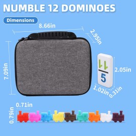 Doreimi Travel Protable Mexican Train Dominoes Set Numbers Double 12 Dominoes Set with 91 Colored Tiles Number Domino Set for Kids, Adults Family Board Team Games