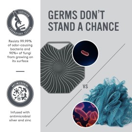 Sud Scrub Antimicrobial Silicone Body Scrubber, Exfoliating Body Scrubber for Sensitive Skin, Eco Friendly Shower Scrubber for Body, Silicone Body Brush for Showering, Charcoal Sud Scrub Antimicrobial Silicone Body Scrubber, Exfoliating Body Scrubber for Sensitive Skin, Eco Friendly Shower Scrubber for Body, Silicone Body Brush for Showering, Charcoal