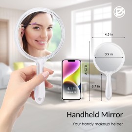 D Handheld Mirror with Handle 3.9 W x 8.3 L Hand Mirror Small Doule Sided Magnifying Mirror 1X 2X, Handle Makeup Mirror, Acrylic Handheld Mirror Rounded Shape, Transparent 1 PCS D Handheld Mirror with Handle 3.9 W x 8.3 L Hand Mirror Small Doule Sided Magnifying Mirror 1X 2X, Handle Makeup Mirror, Acrylic Handheld Mirror Rounded Shape, Transparent 1 PCS
