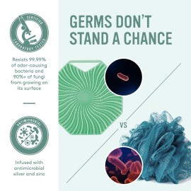 Sud Scrub Antimicrobial Silicone Body Scrubber, Exfoliating Body Scrubber for Sensitive Skin, Eco Friendly Shower Scrubber for Body, Silicone Body Brush for Showering, Mint Sud Scrub Antimicrobial Silicone Body Scrubber, Exfoliating Body Scrubber for Sensitive Skin, Eco Friendly Shower Scrubber for Body, Silicone Body Brush for Showering, Mint