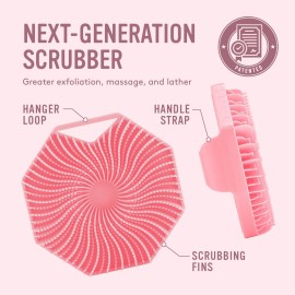 Sud Scrub Antimicrobial Silicone Body Scrubber, Exfoliating Body Scrubber for Sensitive Skin, Eco Friendly Shower Scrubber for Body, Silicone Body Brush for Showering, Pink Sud Scrub Antimicrobial Silicone Body Scrubber, Exfoliating Body Scrubber for Sensitive Skin, Eco Friendly Shower Scrubber for Body, Silicone Body Brush for Showering, Pink
