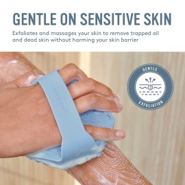 Sud Scrub Antimicrobial Silicone Body Scrubber, Exfoliating Body Scrubber for Sensitive Skin, Eco Friendly Shower Scrubber for Body, Silicone Body Brush for Showering, Blue