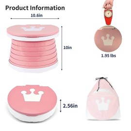 portable, foldable potty seat for toddler, Training Toilet Seat Emergency Toilet for Car, Camping, Outdoor, indoor (pink, small)