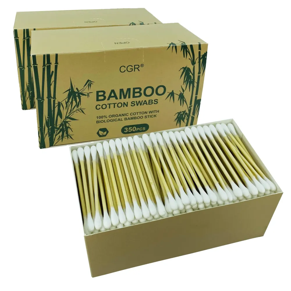 1050pcs CGR Organic cotton Swabs, 100% Cotton Double-Tipped, Bamboo Sticks(compostable), Travel Pack(3 Pack of 350 Swabs Total) 1050pcs CGR Organic cotton Swabs, 100% Cotton Double-Tipped, Bamboo Sticks(compostable), Travel Pack(3 Pack of 350 Swabs Total)