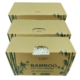 1050pcs CGR Organic cotton Swabs, 100% Cotton Double-Tipped, Bamboo Sticks(compostable), Travel Pack(3 Pack of 350 Swabs Total) 1050pcs CGR Organic cotton Swabs, 100% Cotton Double-Tipped, Bamboo Sticks(compostable), Travel Pack(3 Pack of 350 Swabs Total)