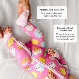 Little Sleepies Pajamas for Baby Boys & Girls, Viscose from Bamboo Baby Pajamas, Snug Baby Sleeper, Toddler PJs, 2-Way Zipper, Sunshine, 3-6M