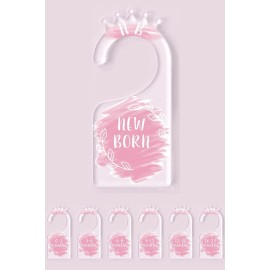 OneDream Baby Closet dividers Hanger separators - Set of 7 Baby Clothes dividers for Closet from Newborn to 24 Months, Acrylic Infant Clothes Divider (Pink)