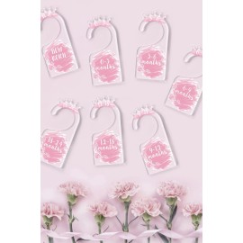 OneDream Baby Closet dividers Hanger separators - Set of 7 Baby Clothes dividers for Closet from Newborn to 24 Months, Acrylic Infant Clothes Divider (Pink) OneDream Baby Closet dividers Hanger separators - Set of 7 Baby Clothes dividers for Closet from Newborn to 24 Months, Acrylic Infant Clothes Divider (Pink)